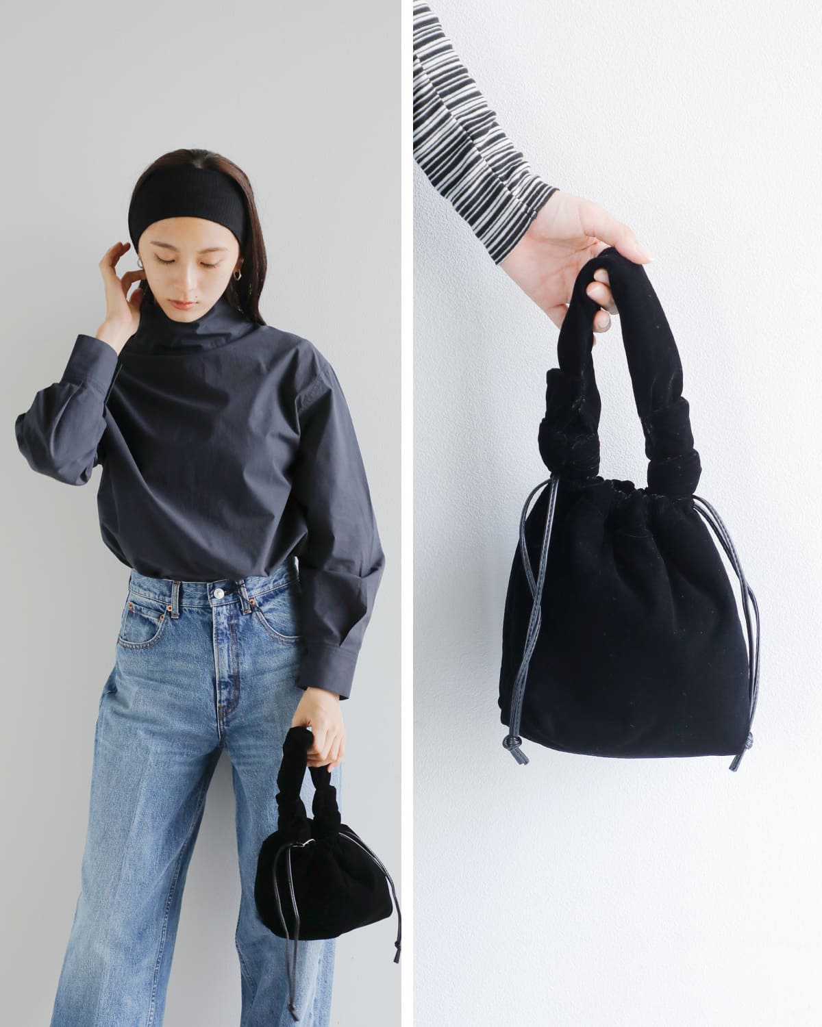 【完売】anuke Velvet Mini Purse ブラック ànuke online store（アンヌーク） / Velvet Mini PurseVelvet
