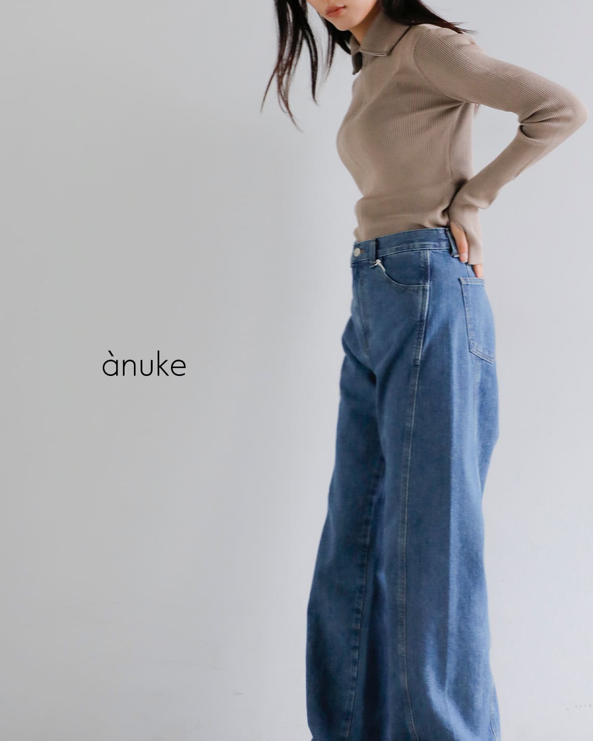 anuke(アンヌーク)パネル ルーズ デニム パンツ “Panel Loose Denim”62521402