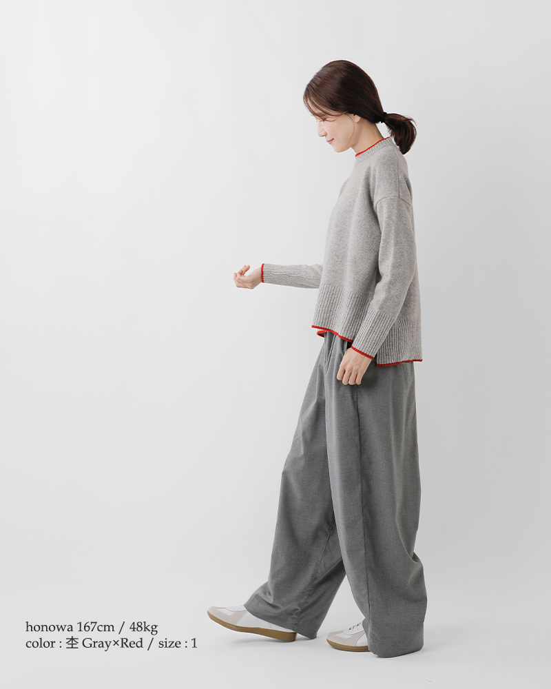 NARU(ナル)タスマニアラムバイカラーコモドニットプルオーバー650600-a