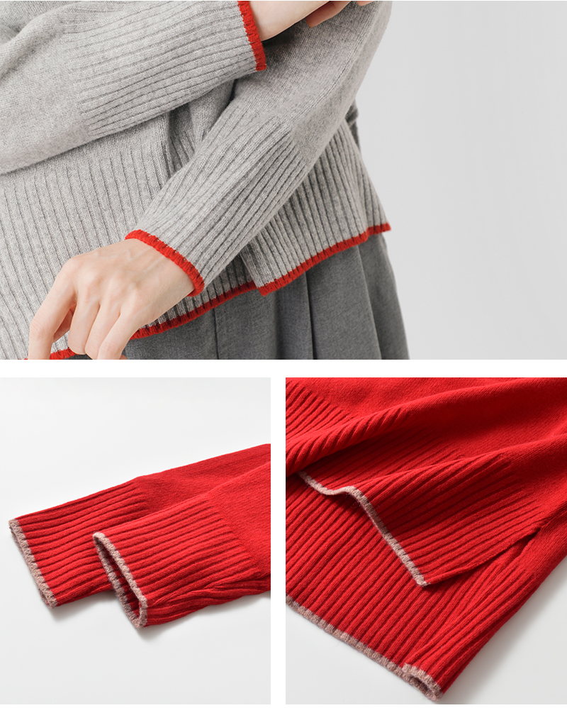 NARU(ナル)タスマニアラムバイカラーコモドニットプルオーバー650600-a