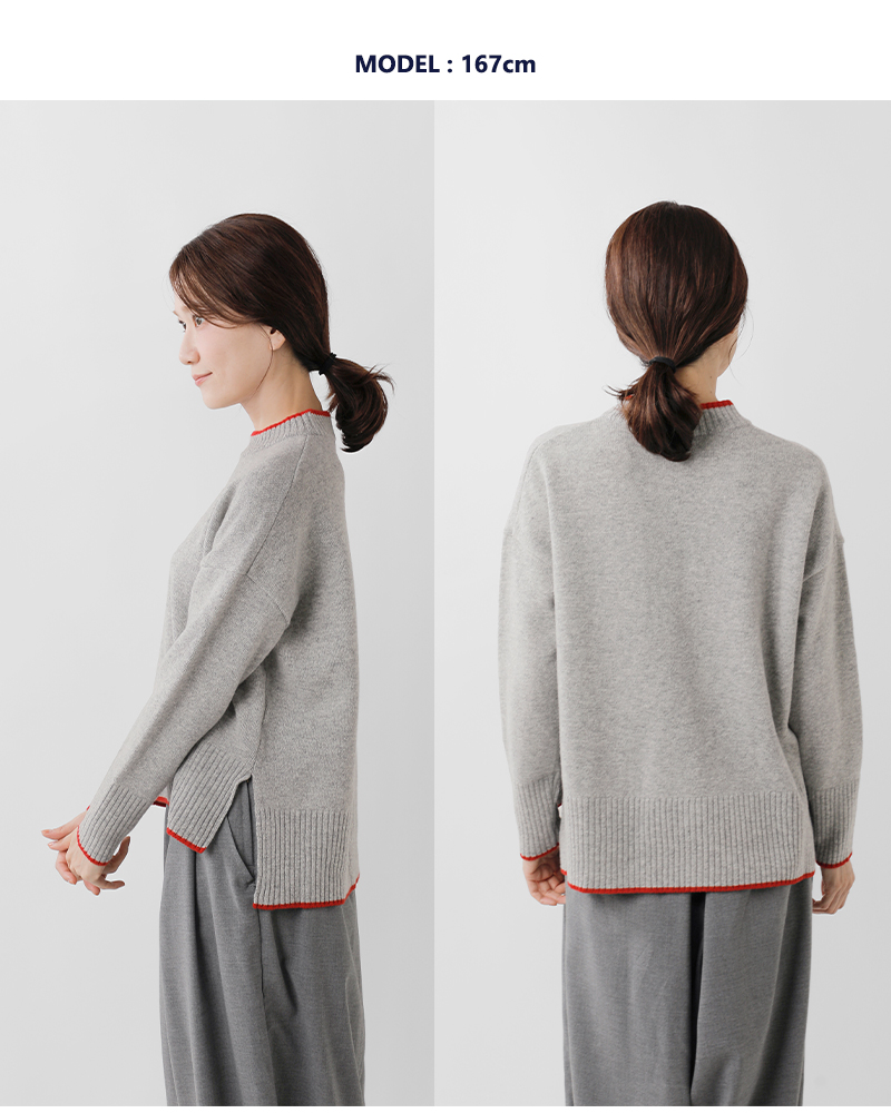 NARU(ナル)タスマニアラムバイカラーコモドニットプルオーバー650600-a