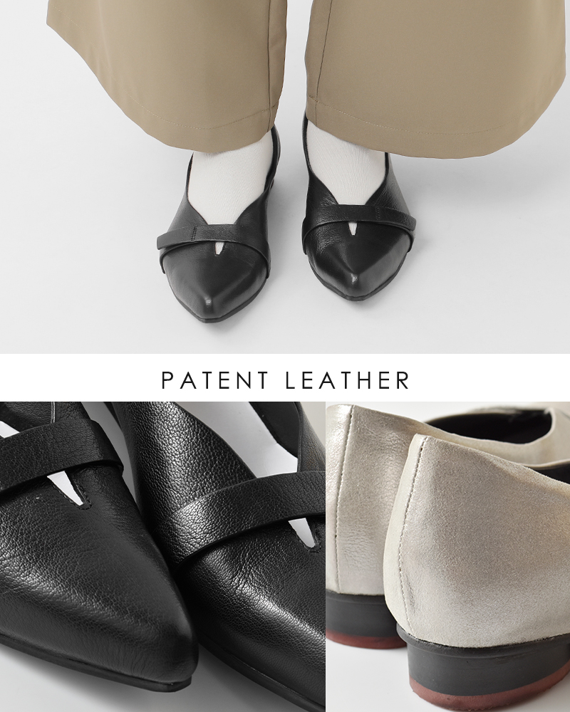 yuko imanishi+(ユウコイマニシプラス)パテントレザーカッティングベルトパンプス751116