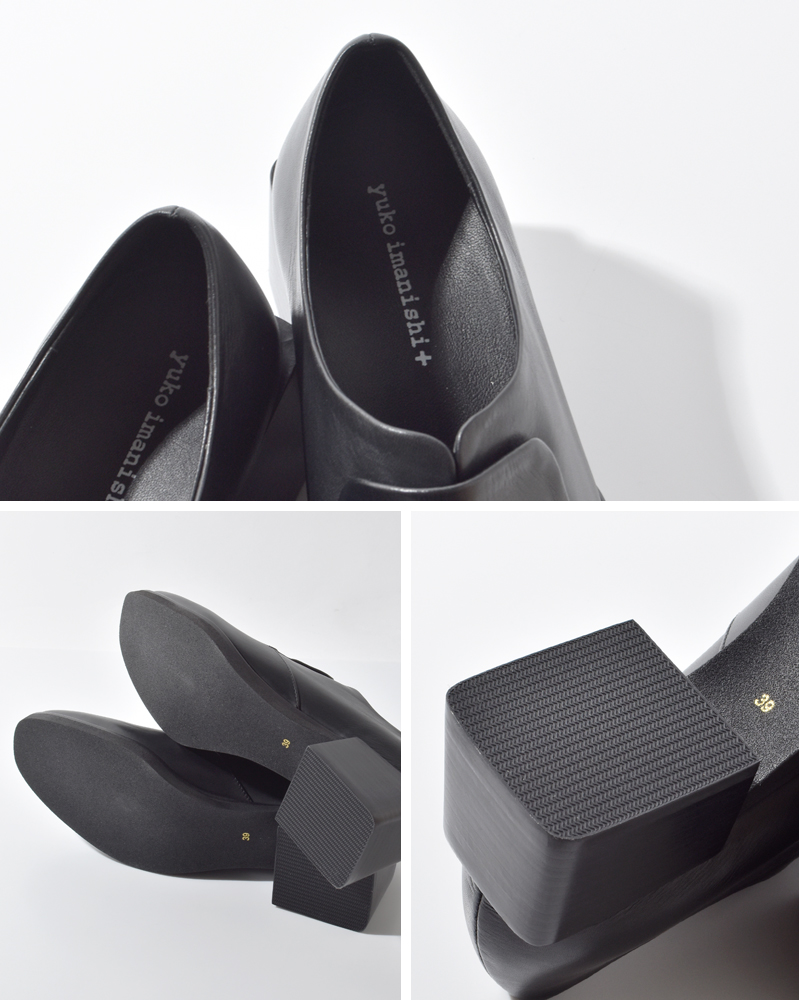 yuko imanishi+(ユウコイマニシプラス)レザーチャンキーヒールブーティ751121