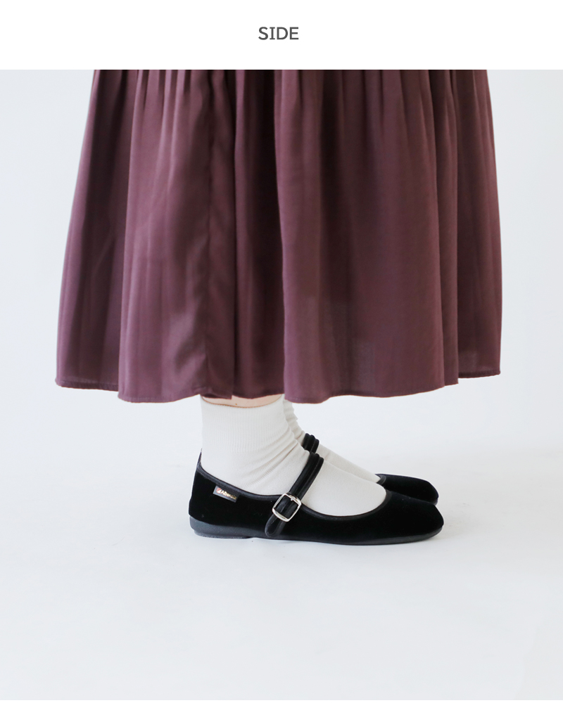 ALBEROLA(アルベローラ)ベルベットワンストラップフラットシューズ78-315350gm