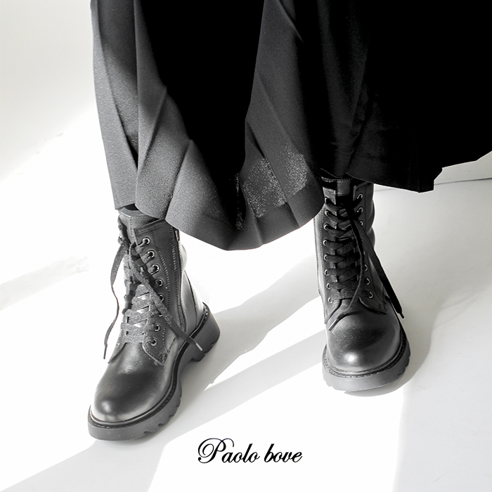 PAOLO BOVE(パオロ ボーヴ)カウレザーレースアップブーツ7905-a