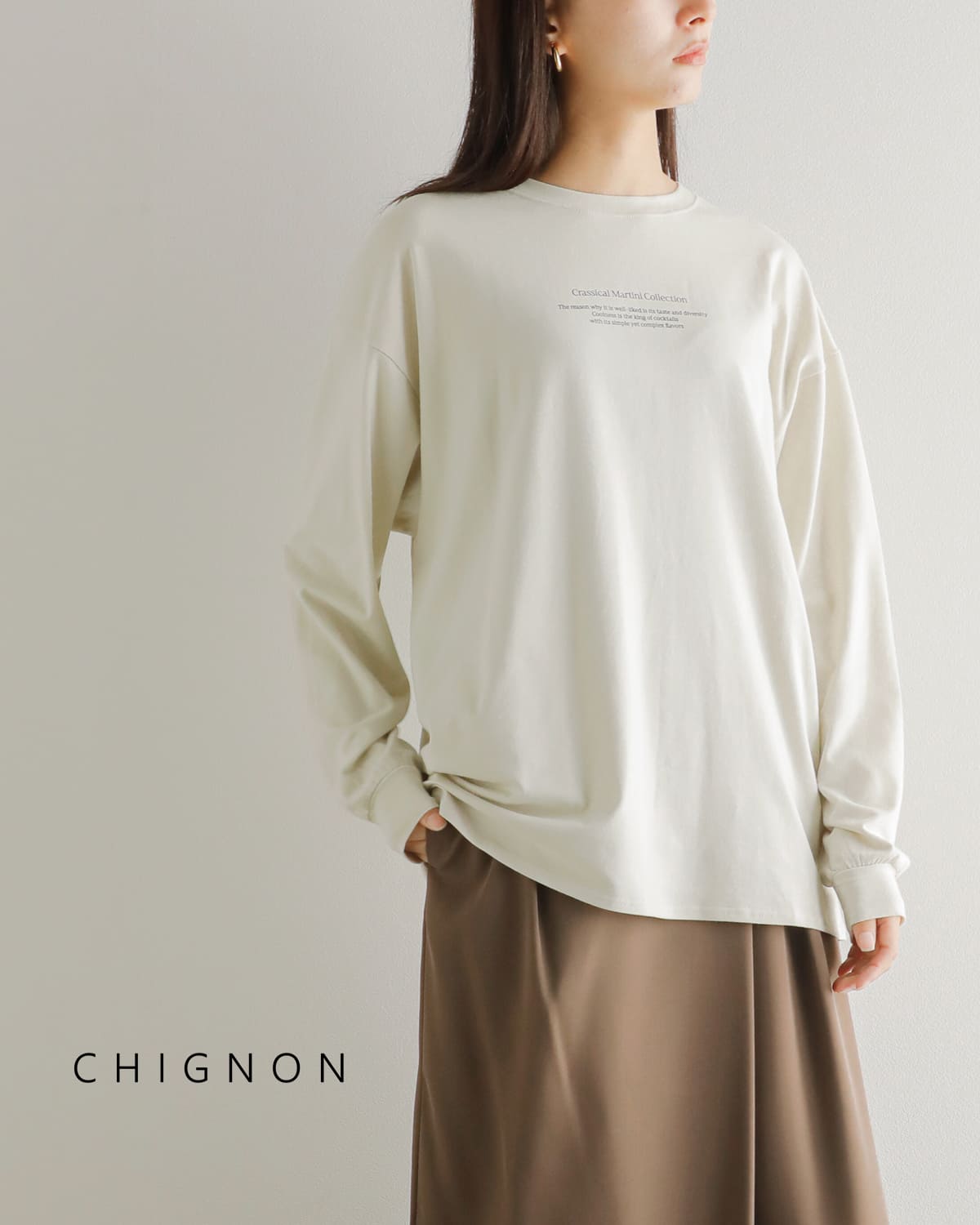 CHIGNON(シニヨン)CHEERS ロゴ ロングスリーブ Tシャツ8455-316kk