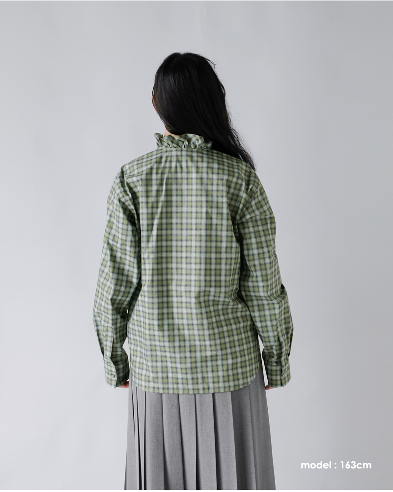 LOEFF(ロエフ)オーガニックコットンチェックフリルシャツ8811-299-0073