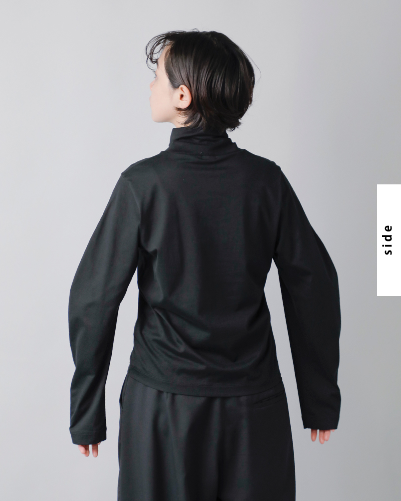 LOEFF(ロエフ)スビンコットンクレセントスリーブタートルネックTシャツ8812-699-0041