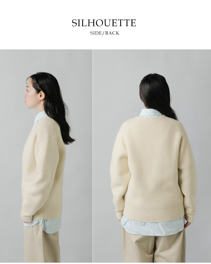 LOEFF(ロエフ)ウールヤーン畔編スリットネックプルオーバー8813-199-0067