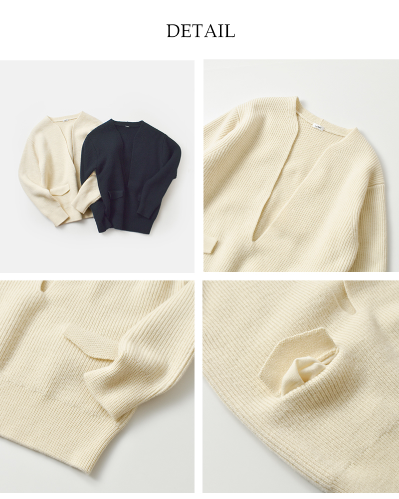LOEFF(ロエフ)ウールヤーン畔編スリットネックプルオーバー8813-199-0067