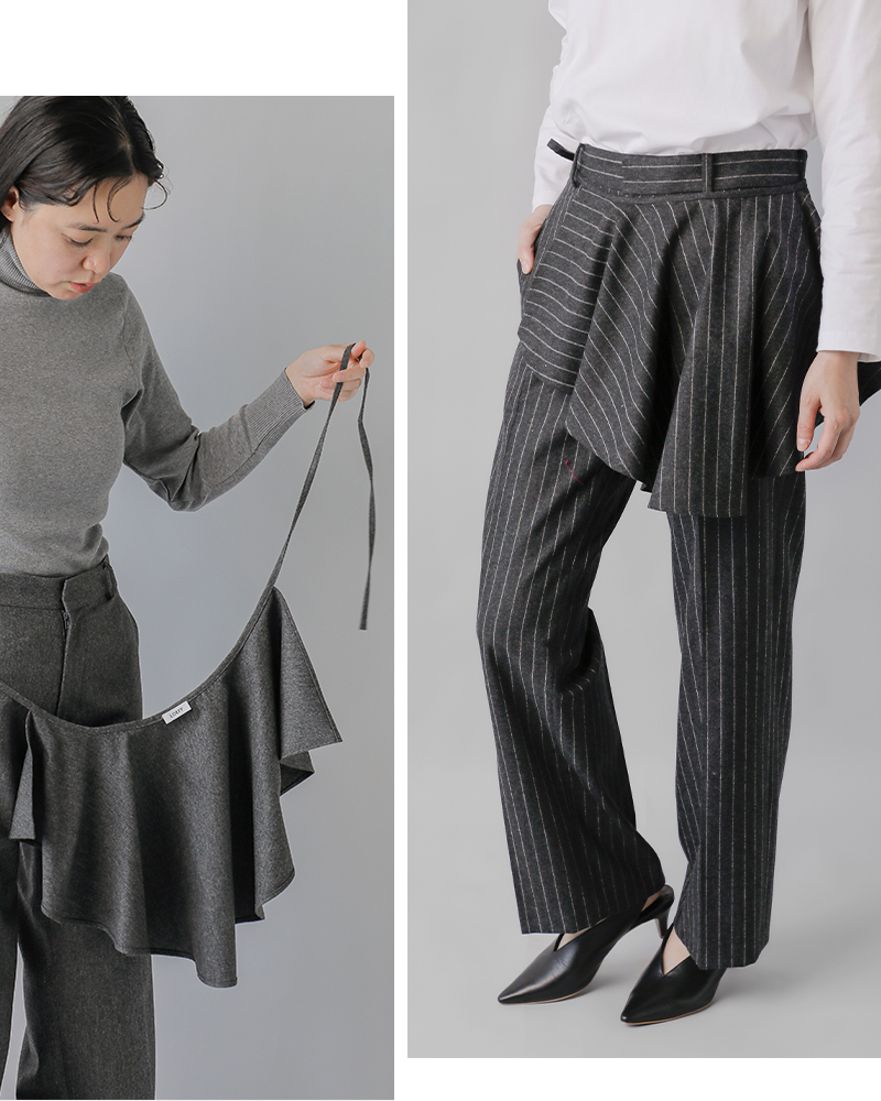 LOEFF(ロエフ)ウールポプリンレイヤードパンツ8814-299-0207
