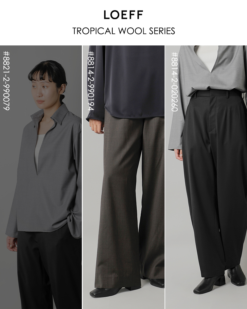 LOEFF ロエフ ウールトロ スキッパー シャツ 8821-2-990079-mn