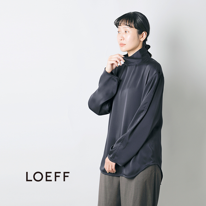 LOEFF(ロエフ)サテンハイネックプルオーバーブラウス8821-2-990082