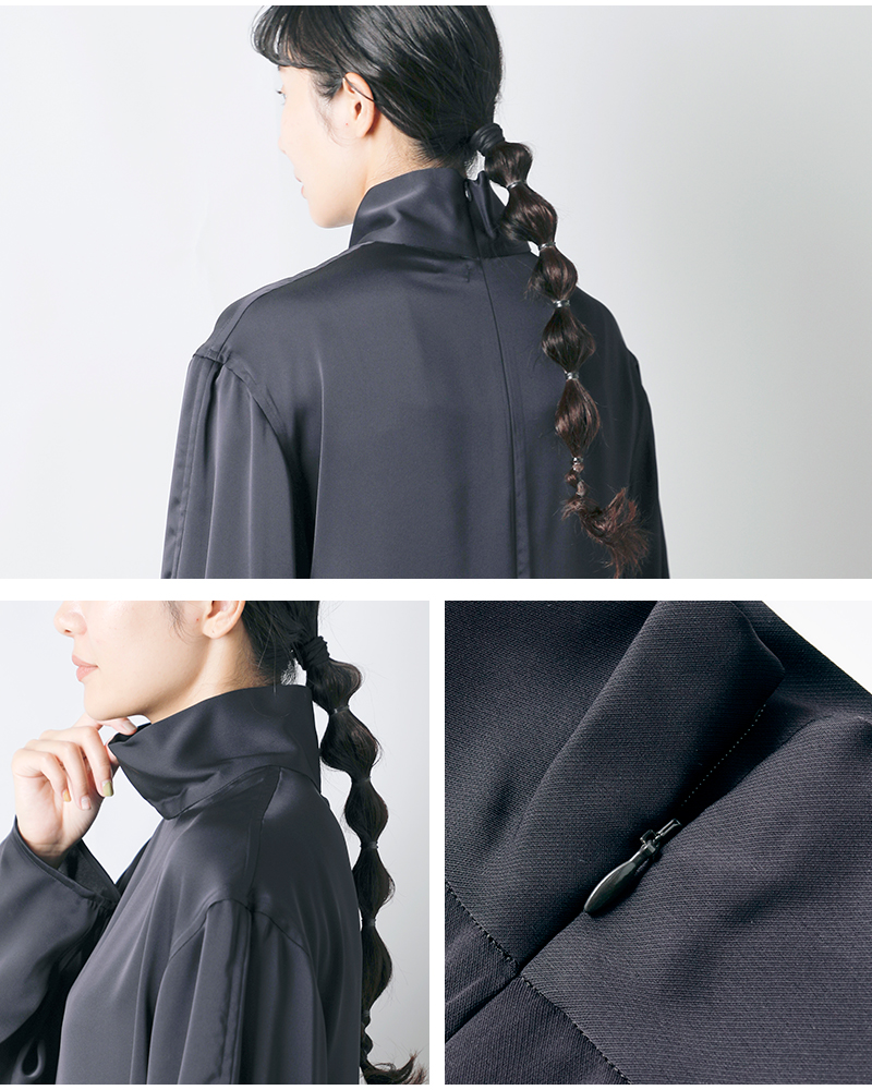 LOEFF(ロエフ)サテンハイネックプルオーバーブラウス8821-2-990082