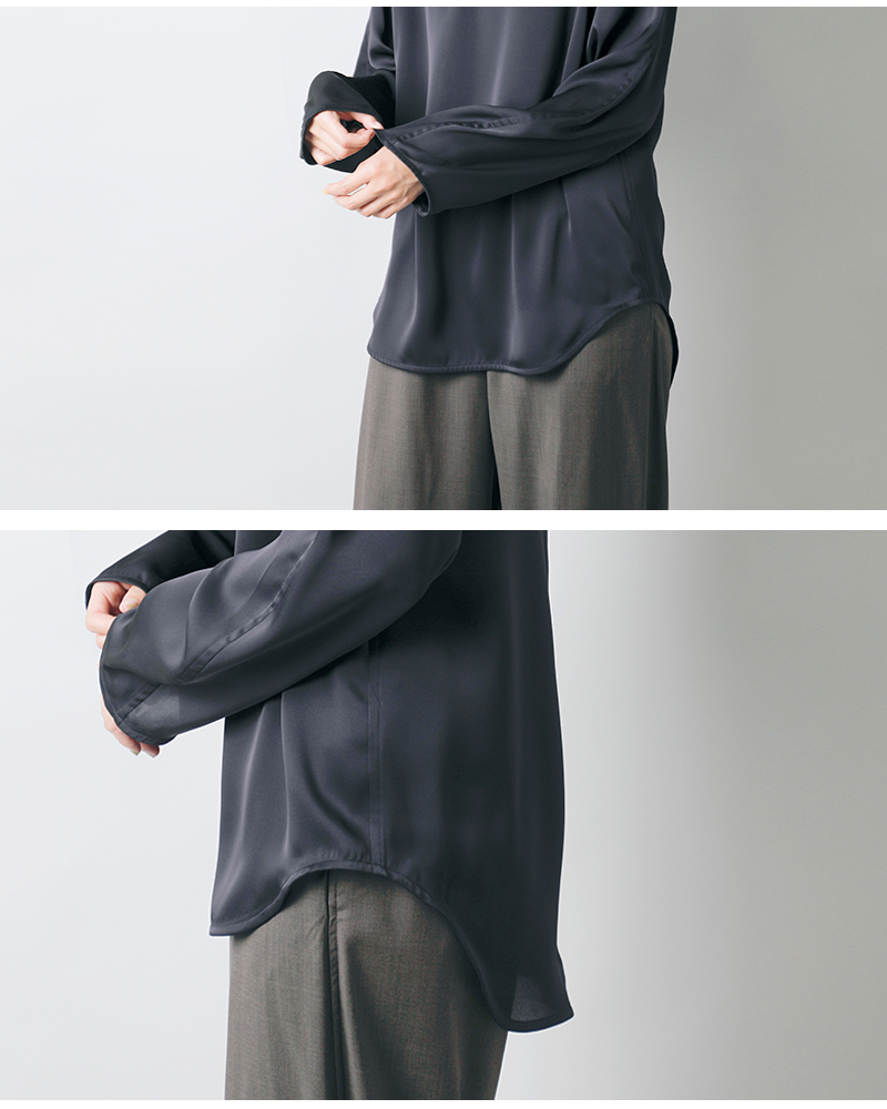 LOEFF(ロエフ)サテンハイネックプルオーバーブラウス8821-2-990082