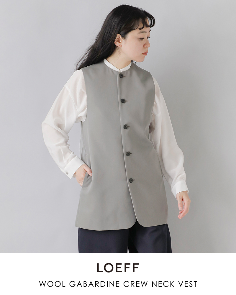 低価格で大人気の LOEFF ロエフ ウール ギャバ クルーネック ベスト 8825-209-0133 ジャケット・アウター