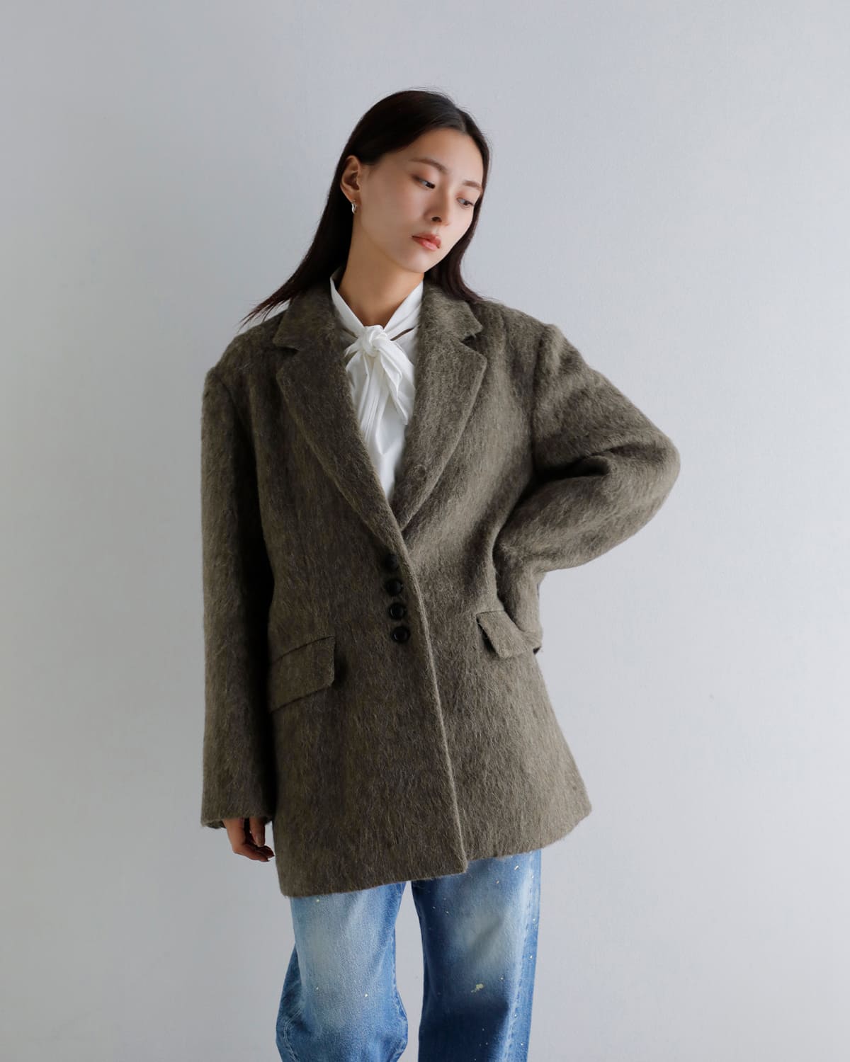 MANOF(マノフ)シャギーテーラードオーバージャケット 89101-0082