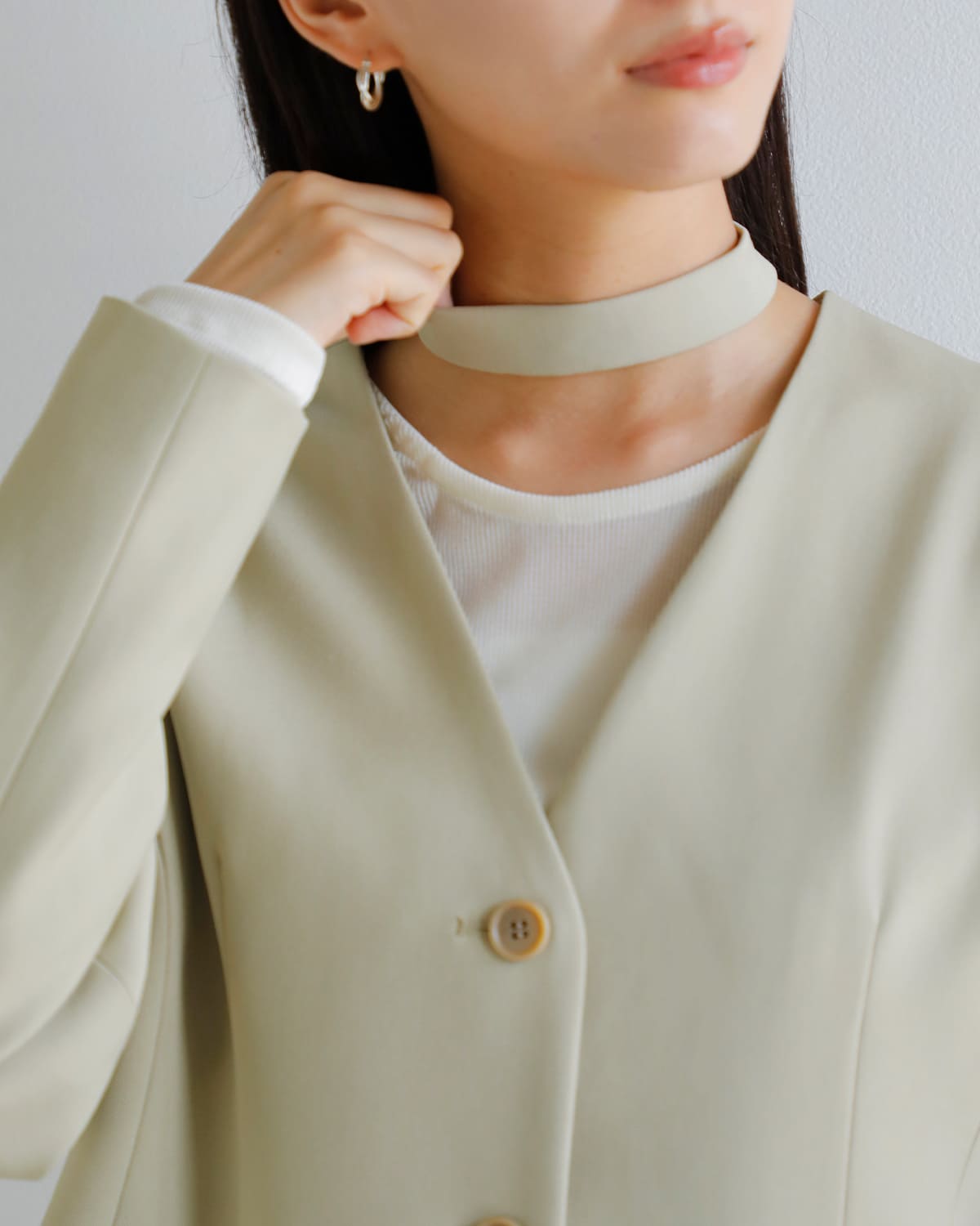 MANOF(マノフ)カーブスリーブチョーカージャケット 89103-0402