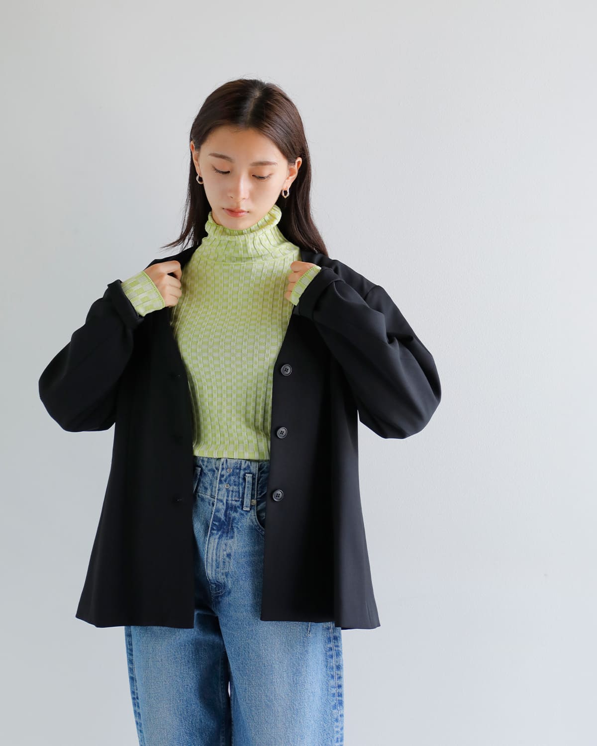 MANOF(マノフ)カーブスリーブチョーカージャケット 89103-0402