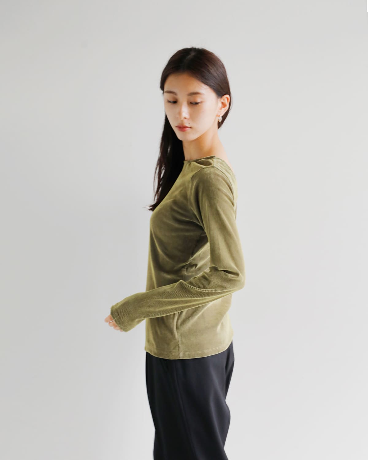 MANOF(マノフ)チュールフロッキーストライプトップス89105-1042 89105-1042