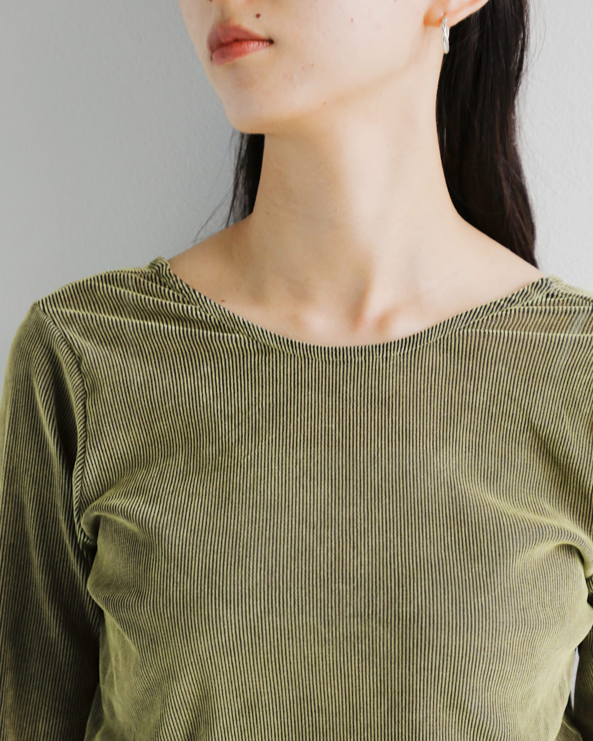 MANOF(マノフ)チュールフロッキーストライプトップス89105-1042 89105-1042