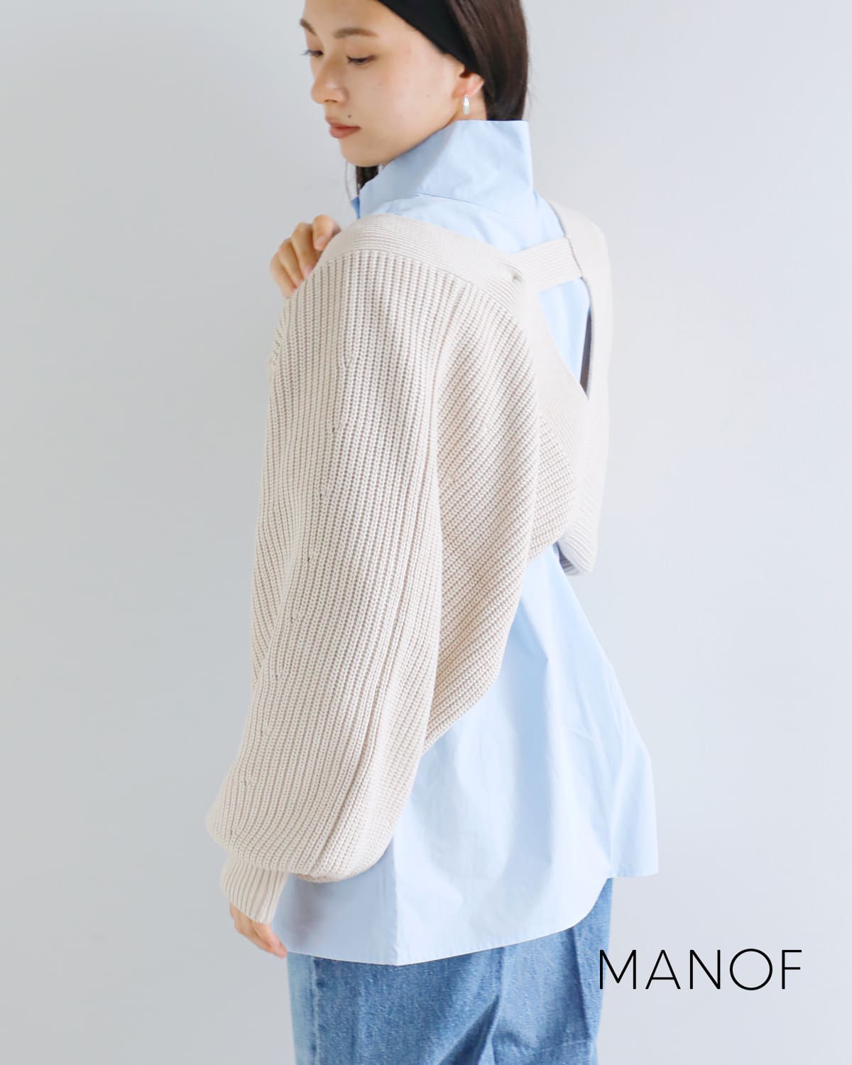 MANOF(マノフ)ボリューム スリーブ ニット ボレロ 89106-202289106-2022