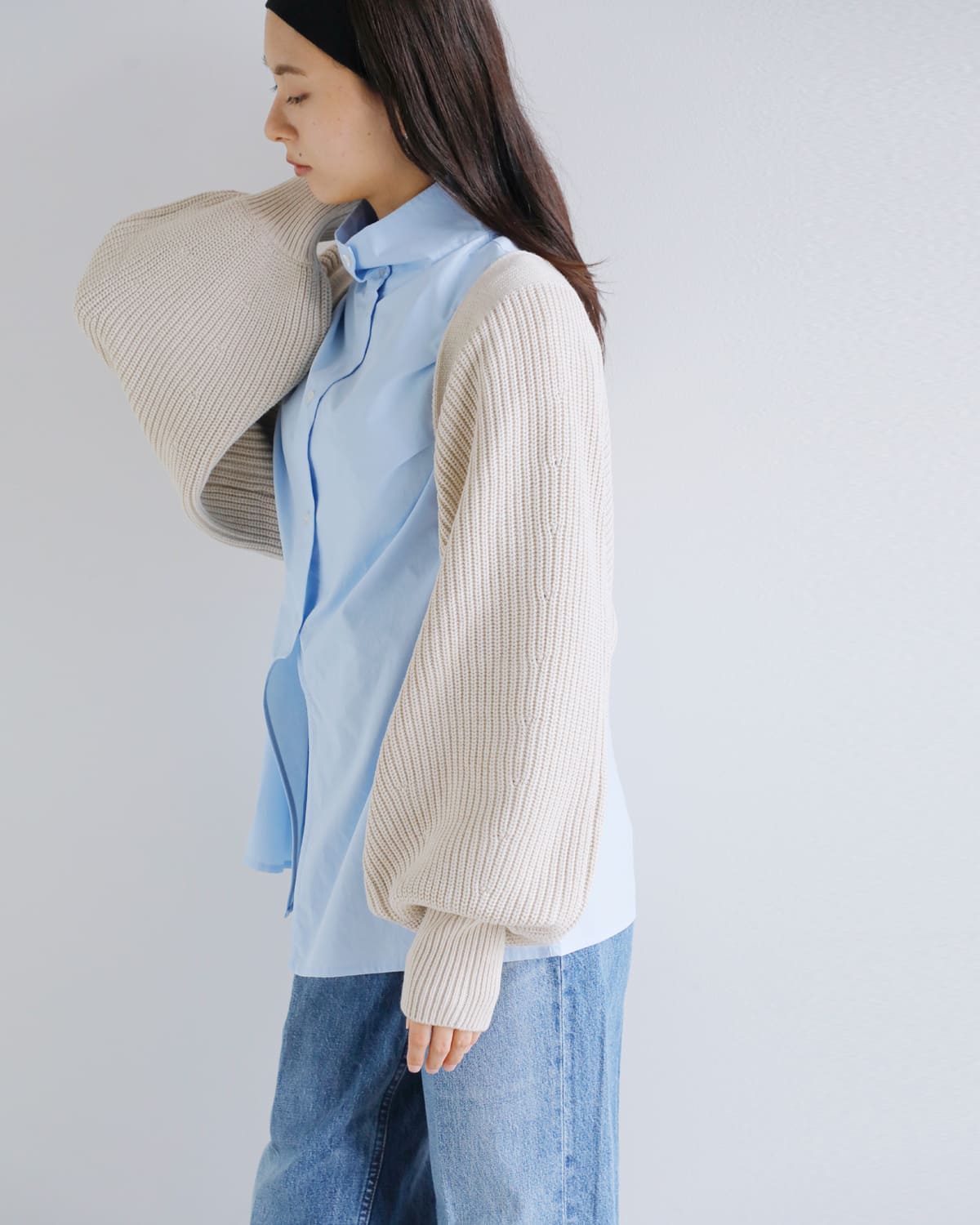 MANOF(マノフ)ボリュームスリーブニットボレロ89106-2022 89106-2022