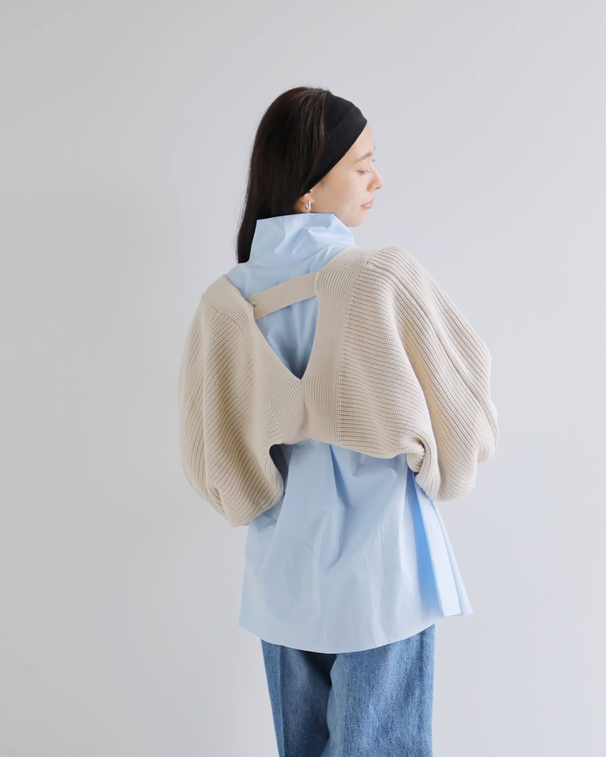 MANOF(マノフ)ボリュームスリーブニットボレロ89106-2022 89106-2022