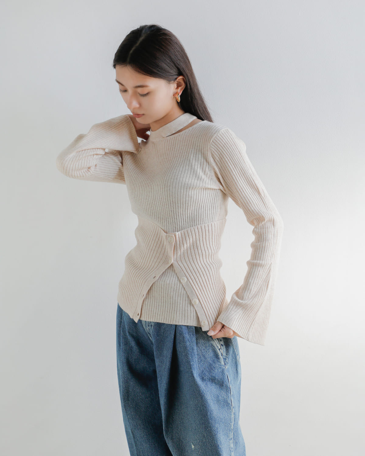 MANOF(マノフ)ビスチェセットリブニットプルオーバー 89106-2062