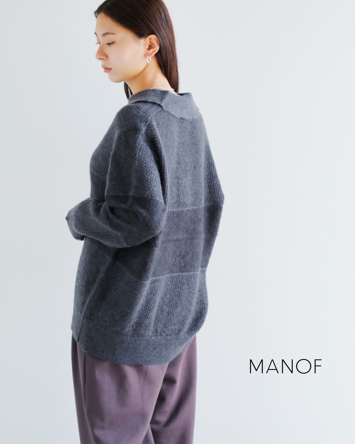 MANOF(マノフ)モヘア ポロ ニット プルオーバー89106-2092