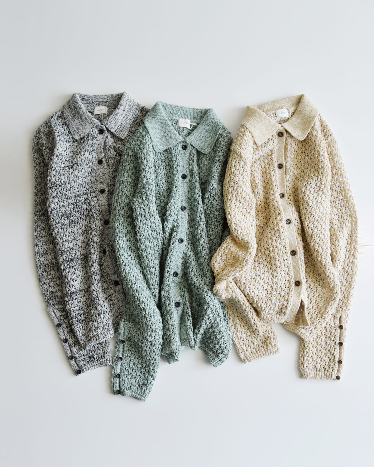 MANOF(マノフ)オープンワークニットカーディガン89106-2192 89106-2192