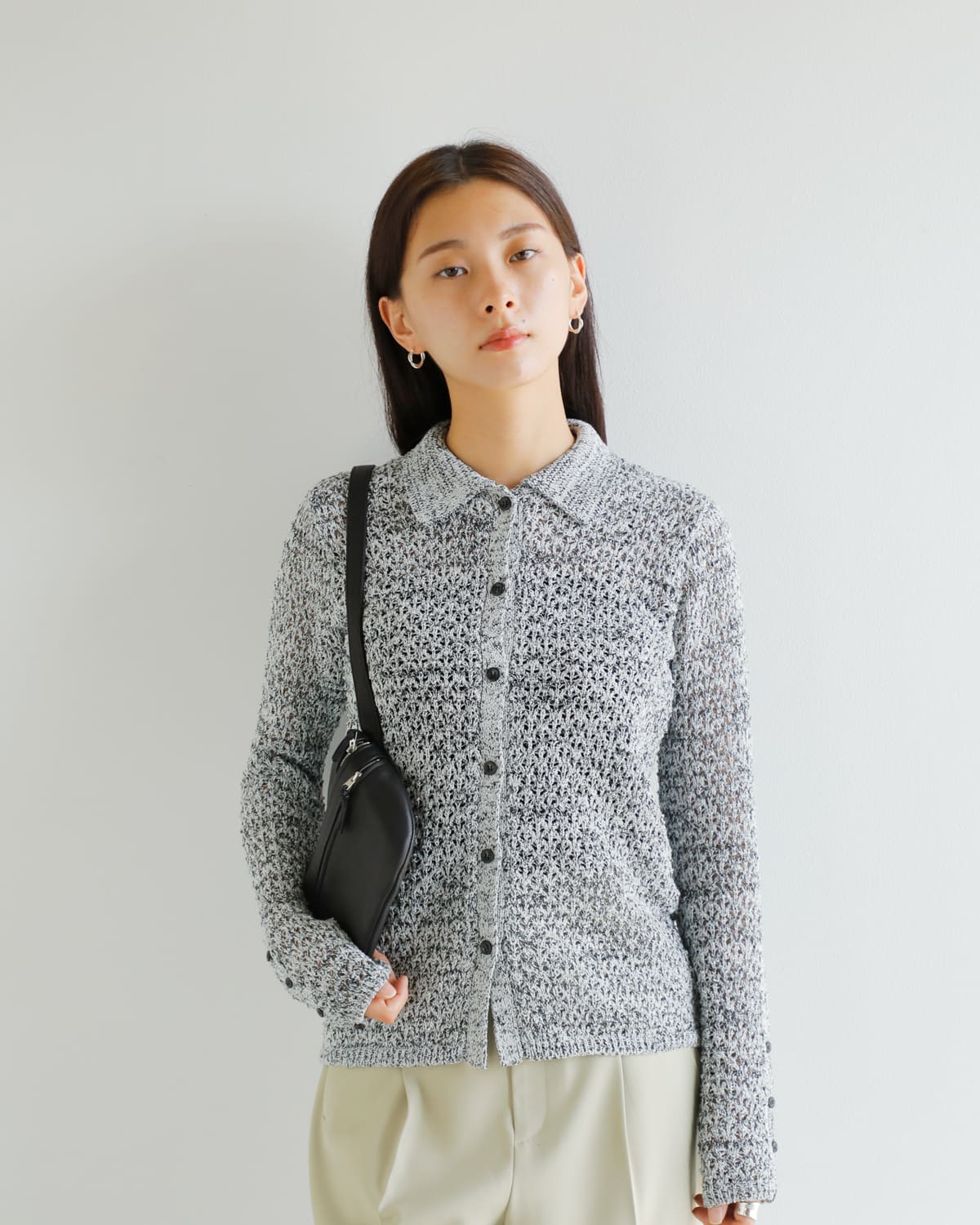 MANOF(マノフ)オープンワークニットカーディガン89106-2192 89106-2192