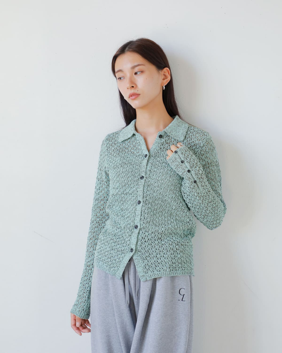 MANOF(マノフ)オープンワークニットカーディガン89106-2192 89106-2192