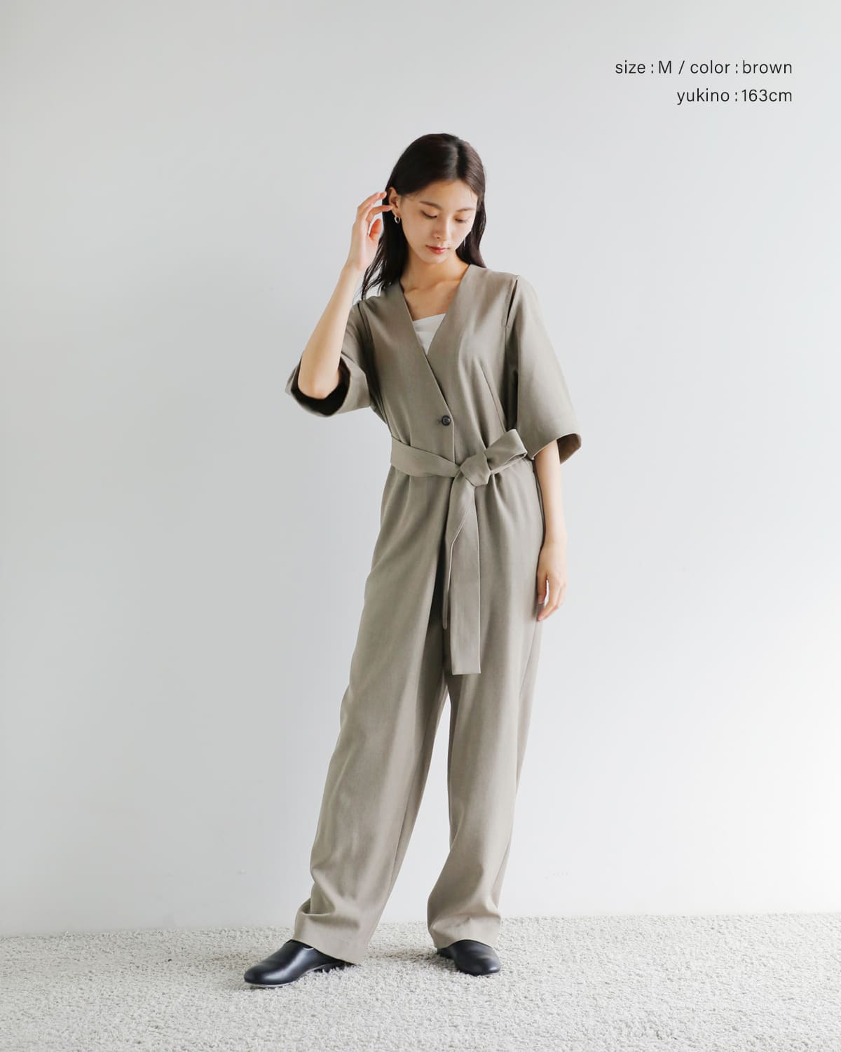 MANOF(マノフ)スリットハーフスリーブオールインワン 89112-5042