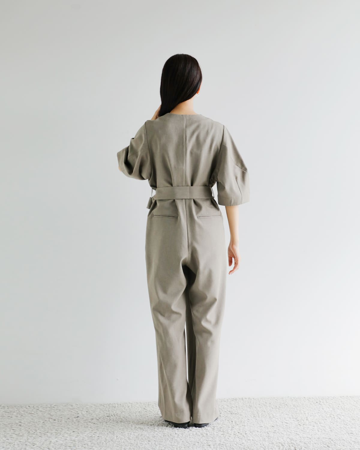 MANOF(マノフ)スリットハーフスリーブオールインワン 89112-5042