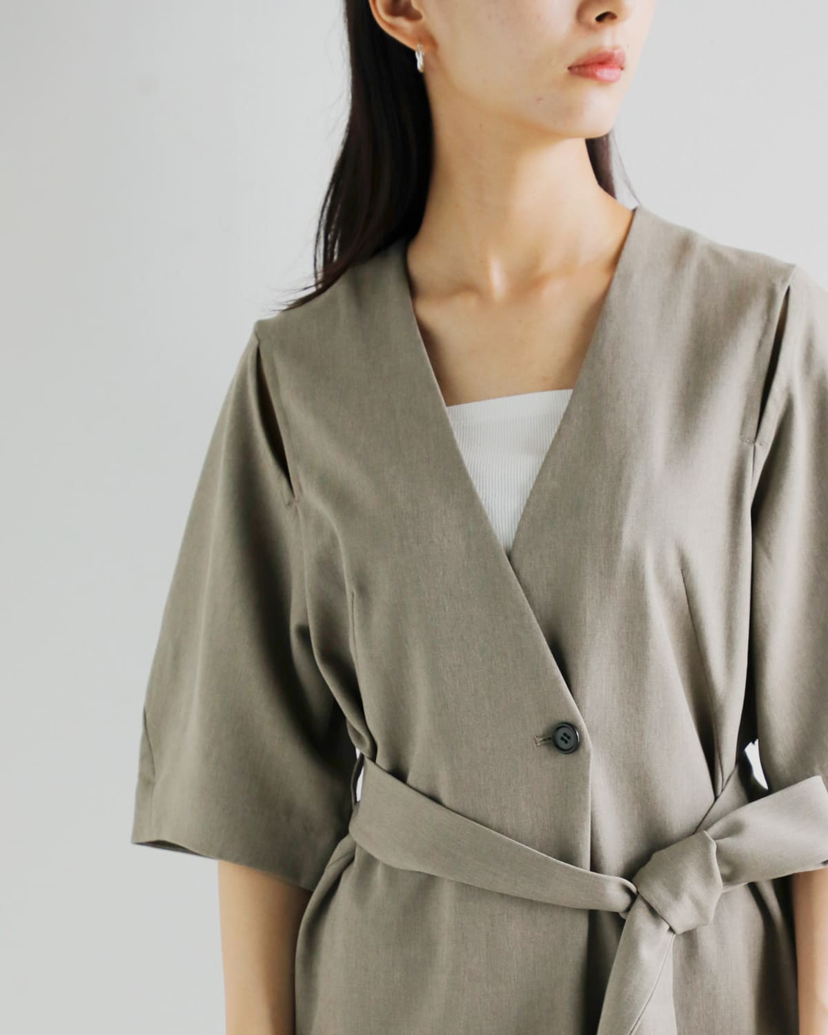 MANOF(マノフ)スリットハーフスリーブオールインワン 89112-5042