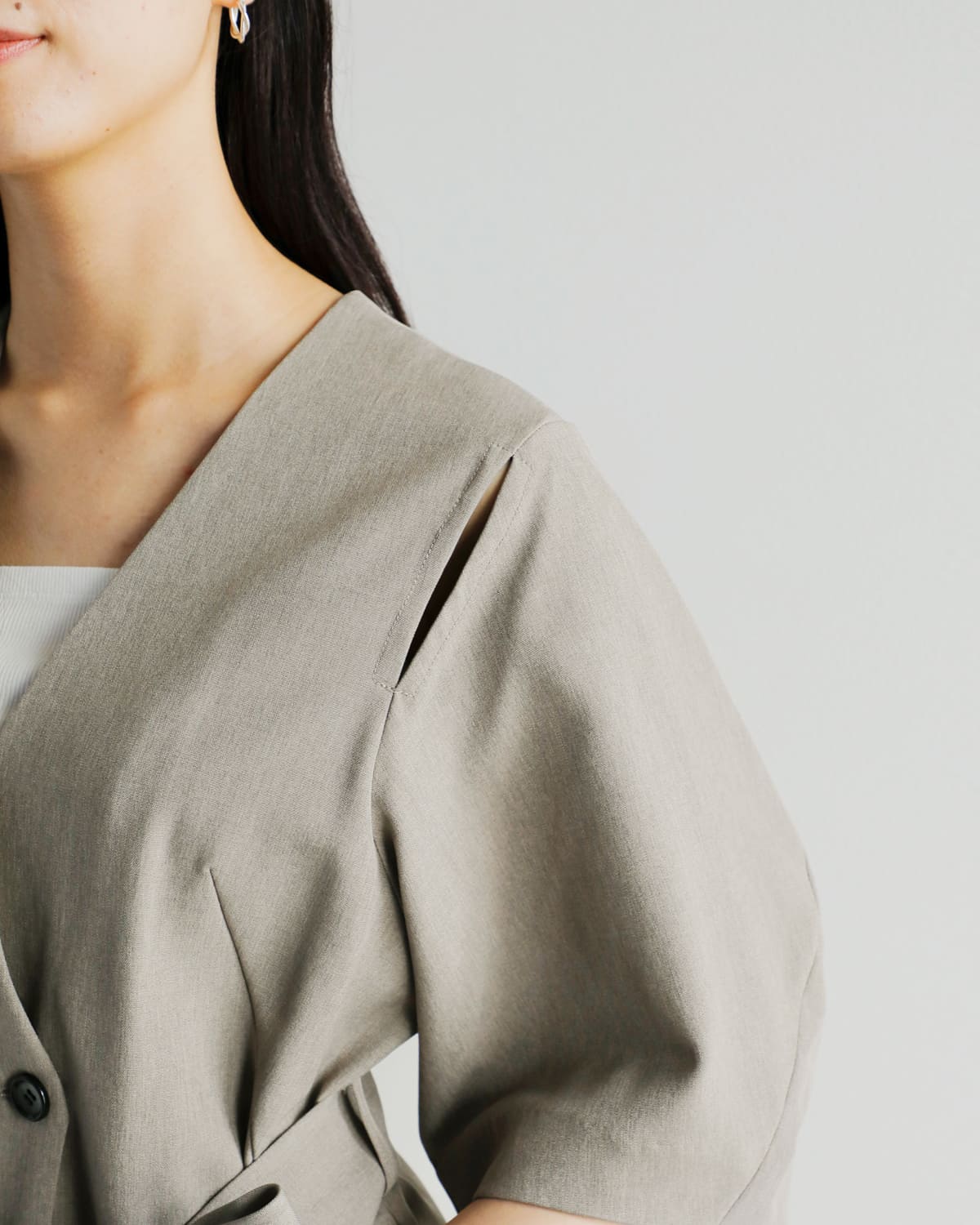 MANOF(マノフ)スリットハーフスリーブオールインワン 89112-5042