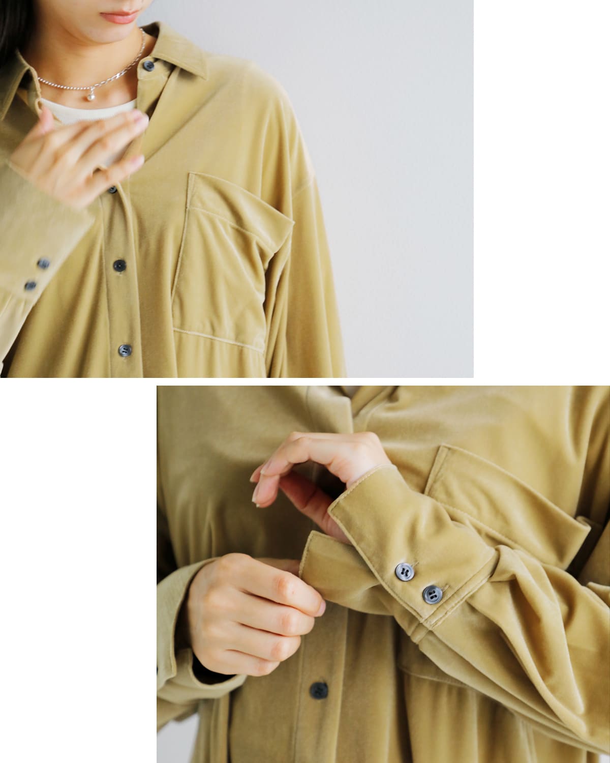 MANOF(マノフ)ベロアオーバーシャツ 89122-4052