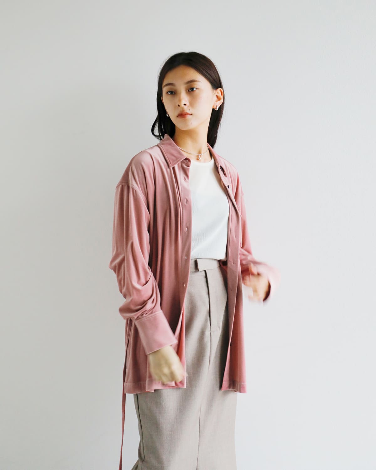 MANOF(マノフ)ベロアオーバーシャツ 89122-4052