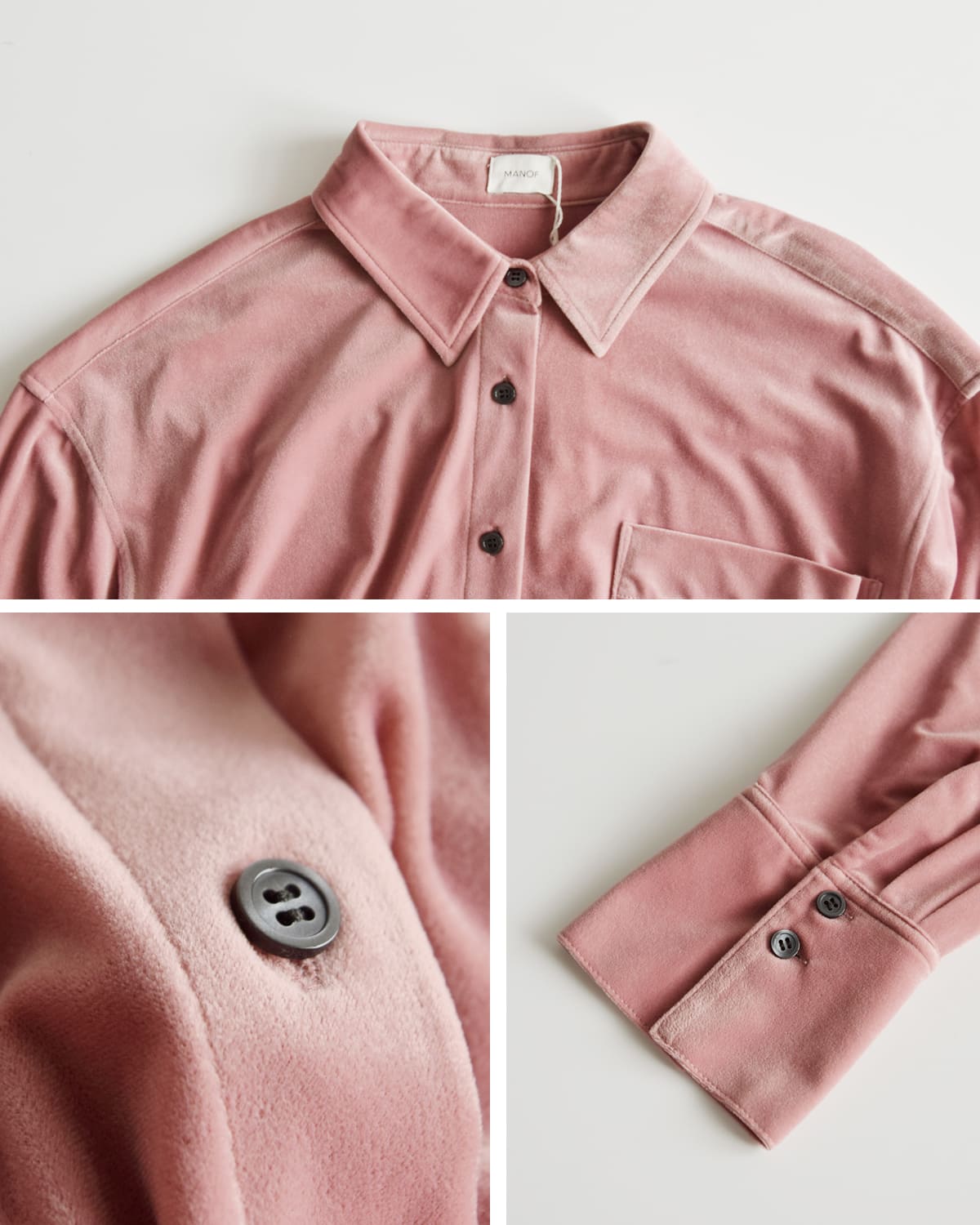 MANOF(マノフ)ベロアオーバーシャツ 89122-4052