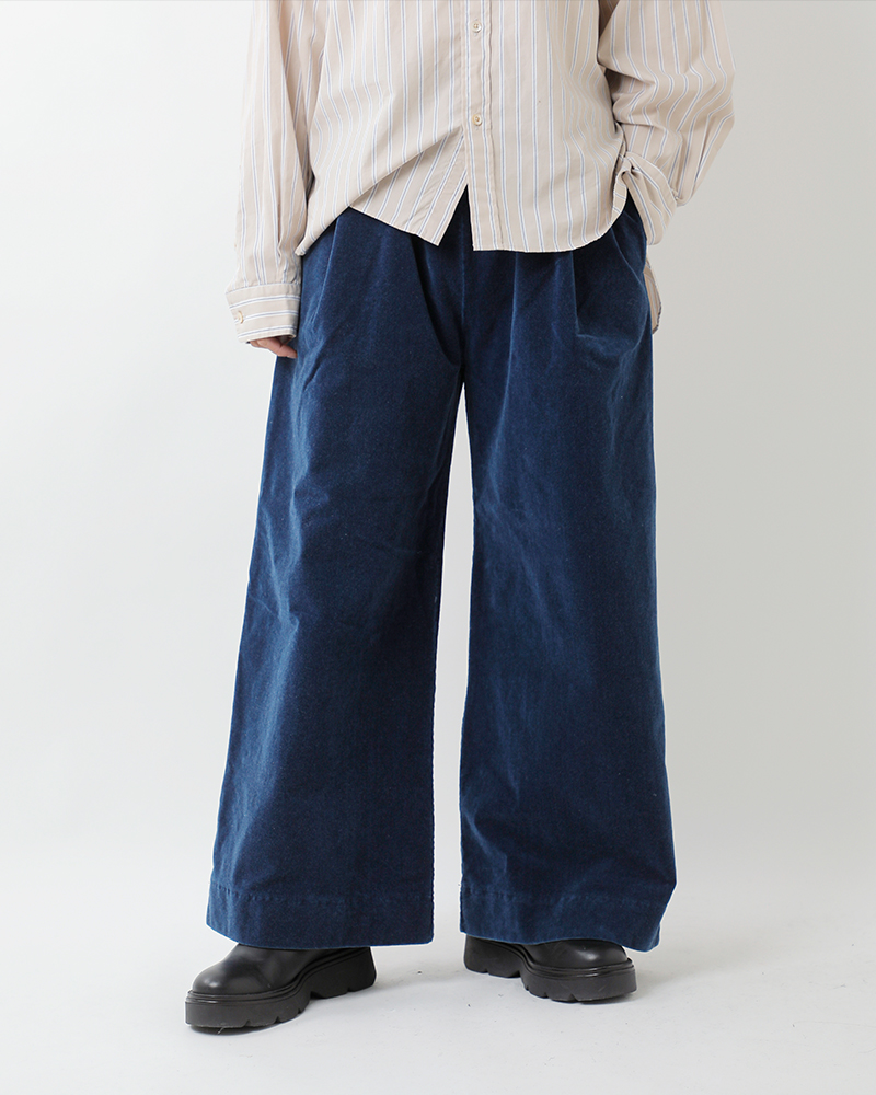 Squady(スカディ)インディゴベロアブリーチパンツ907-4471