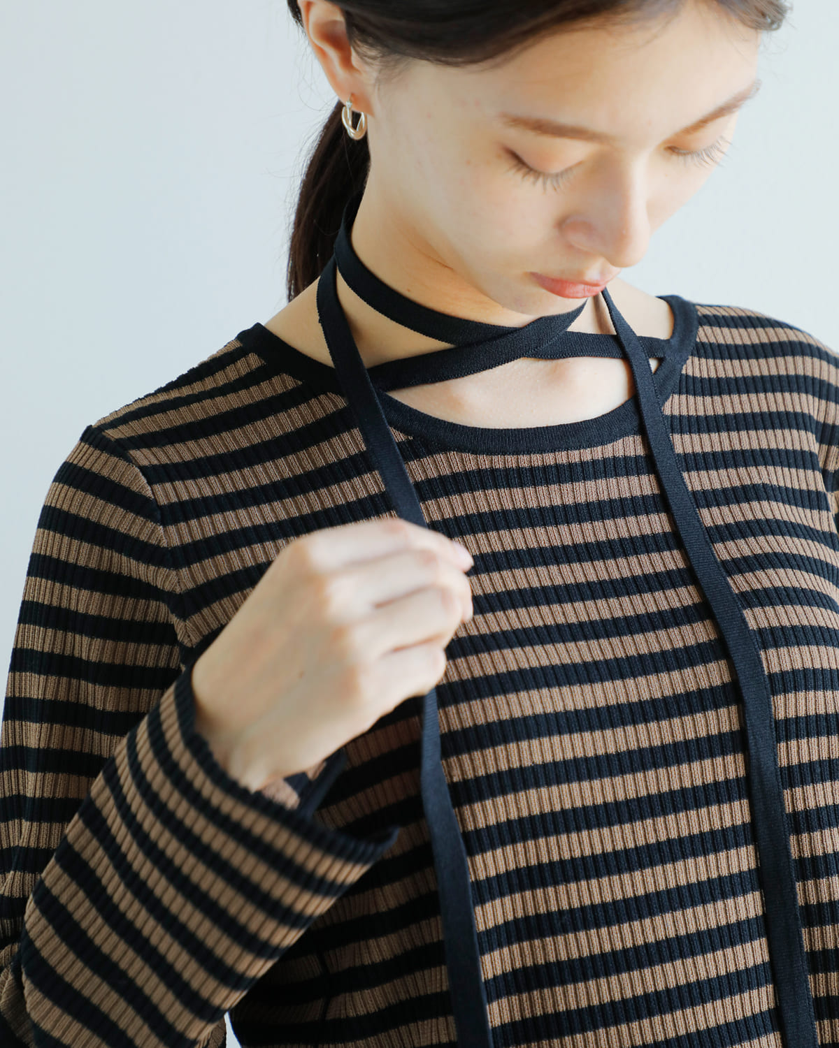 CHIGNON(シニヨン)2wayチョーカーニットプルオーバー9554-080jr 9554-080jr