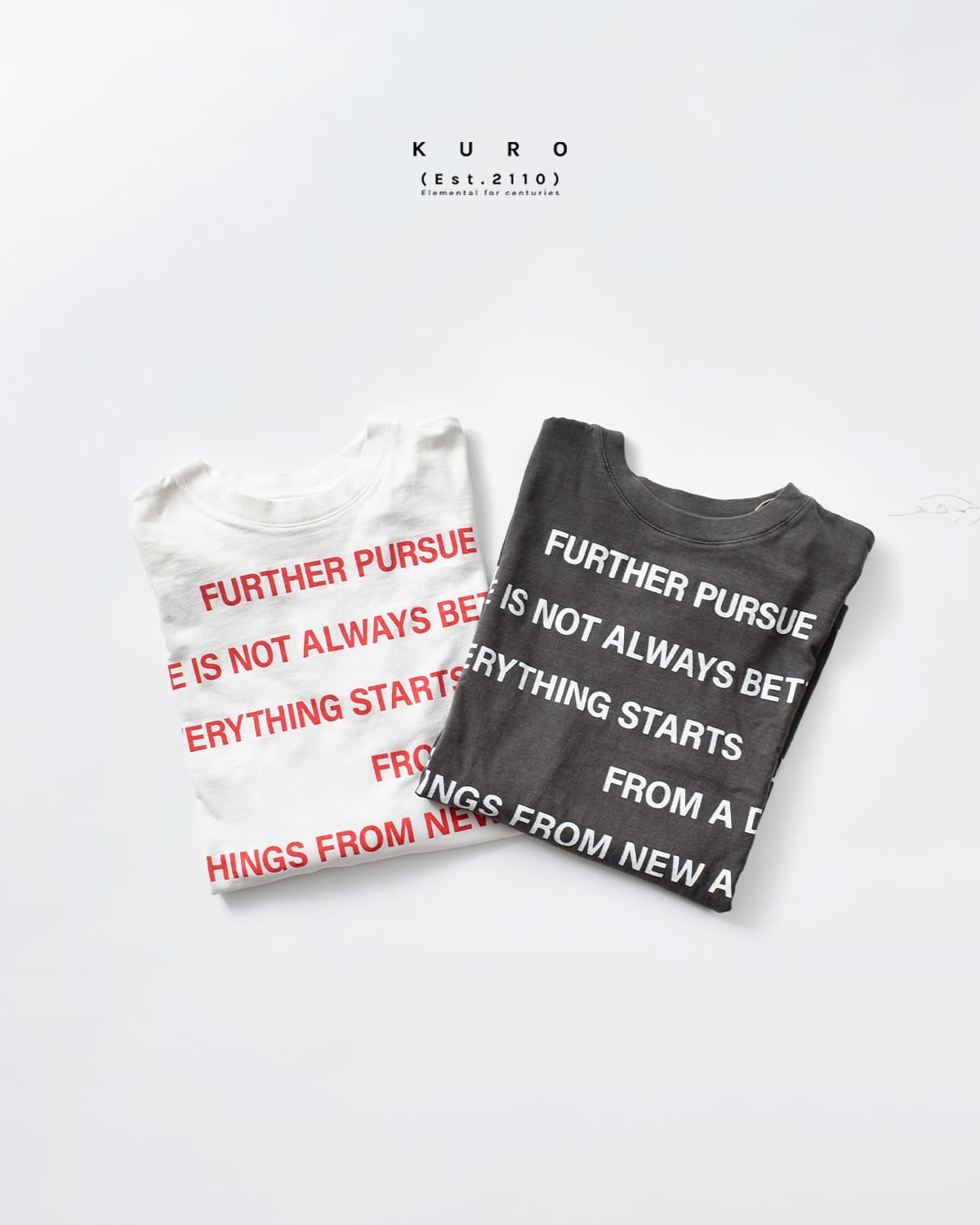 KURO(クロ)ラウンド シェイプ ダイ ロングスリーブ Tシャツ “17/- ROUND SHAPE DYED L/S TEE”964219