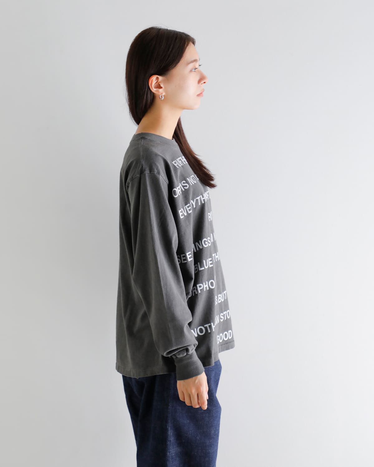 KURO(クロ)ラウンドシェイプダイロングスリーブTシャツ “17/- ROUND SHAPE DYED L/S TEE” 964219