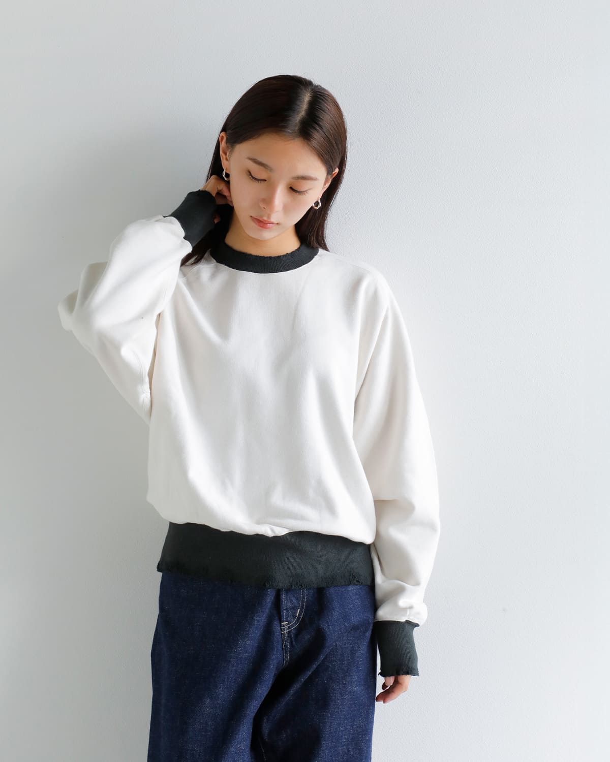 KURO クロ フリーダムスリーブ クルーネック スウェット