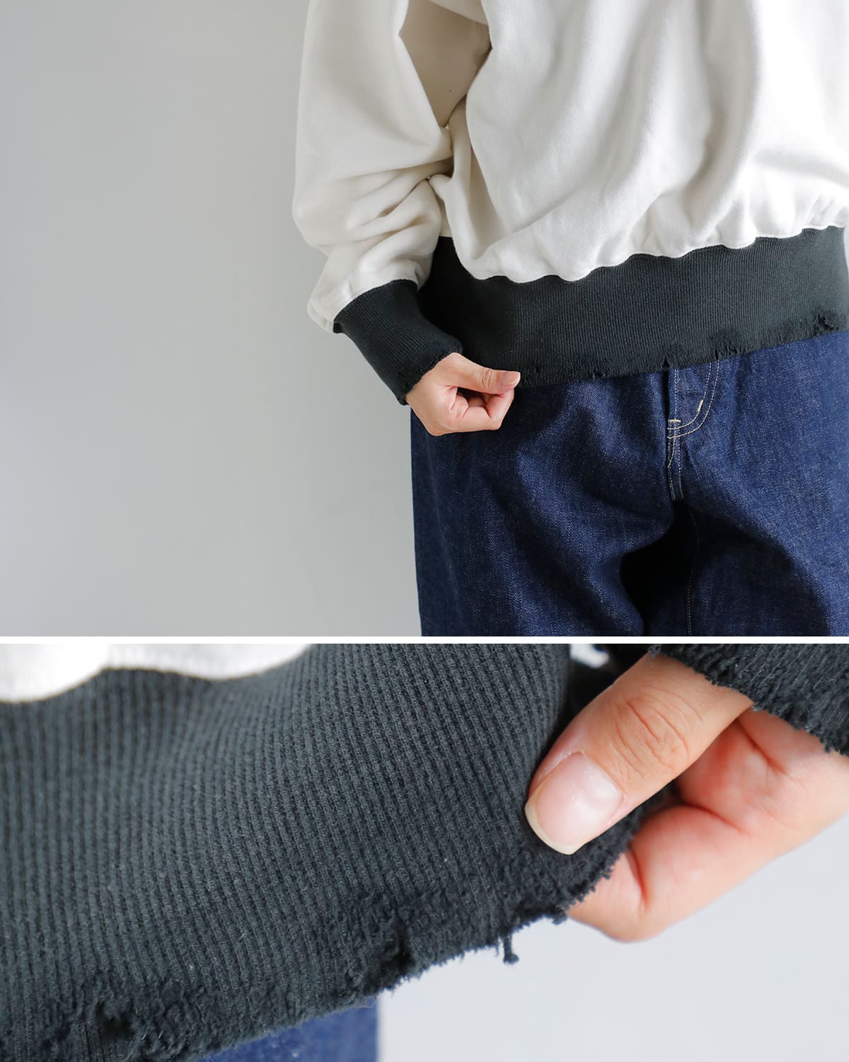 KURO(クロ)フリーダムスリーブクルーネックスウェット “FREEDOM SLEEVE CREW NECK SWEAT” 964221