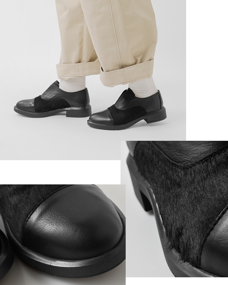 BARI(バリ)レザーヘアポニー切替ラバーソールシューズ98-bar-ariza22