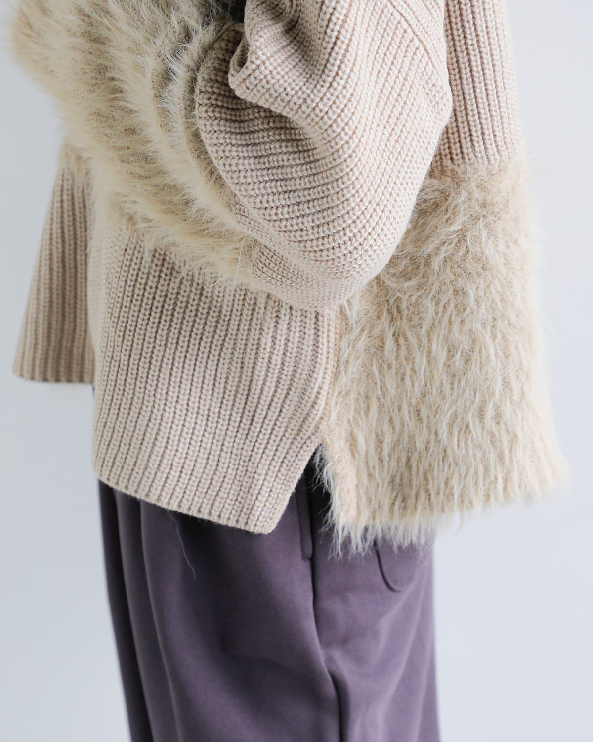 CHIGNON(シニヨン)編地MIXニットプルオーバー 9855-302jr