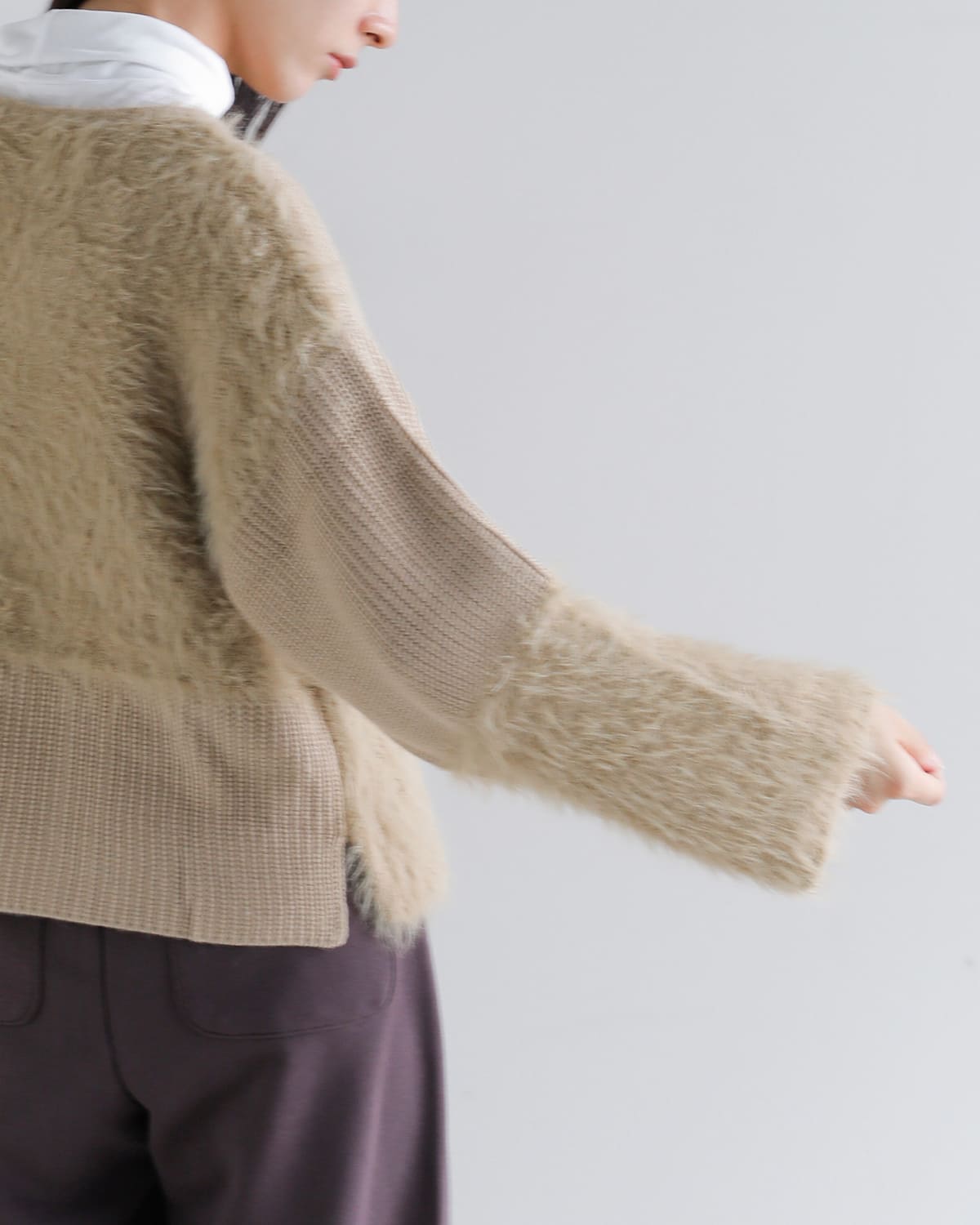 CHIGNON(シニヨン)編地MIXニットプルオーバー 9855-302jr