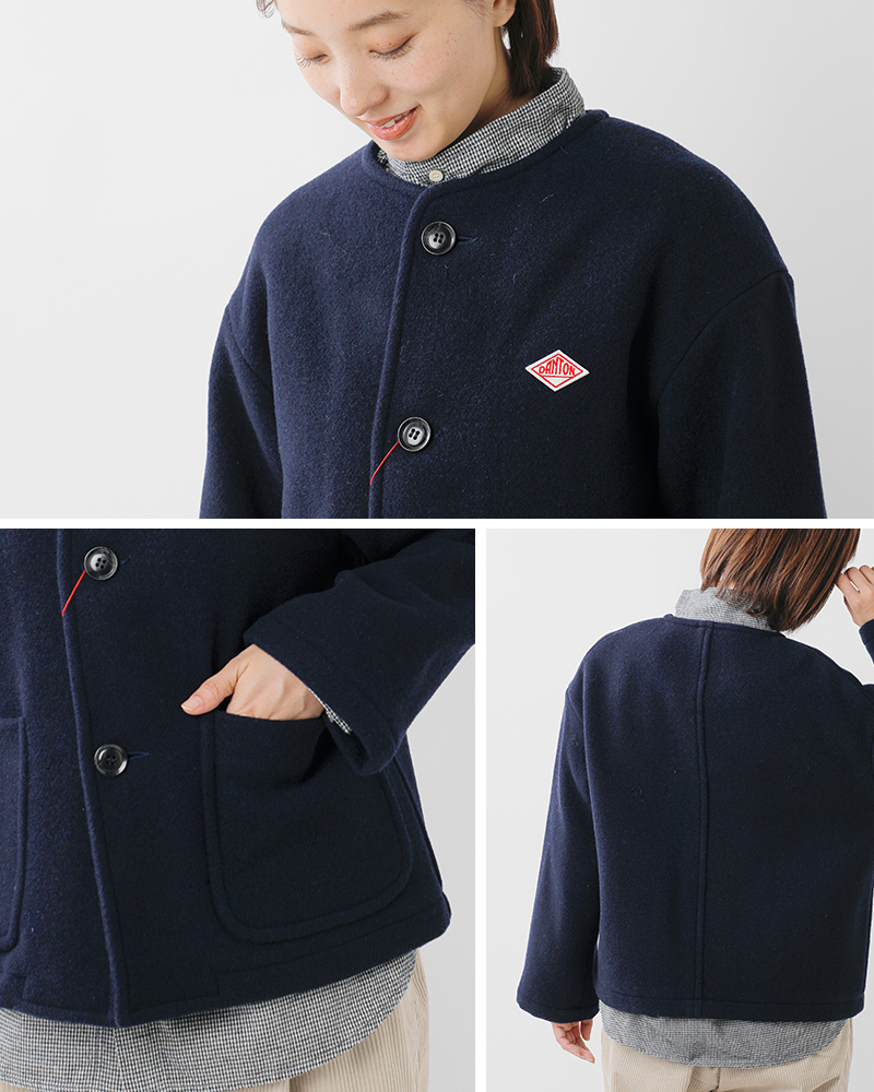 DANTON(ダントン)ウールライトパイルカラーレスジャケットdt-a0013wlp-25aw